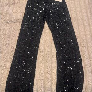 Zara Black Sequin Flare pants nwt👖